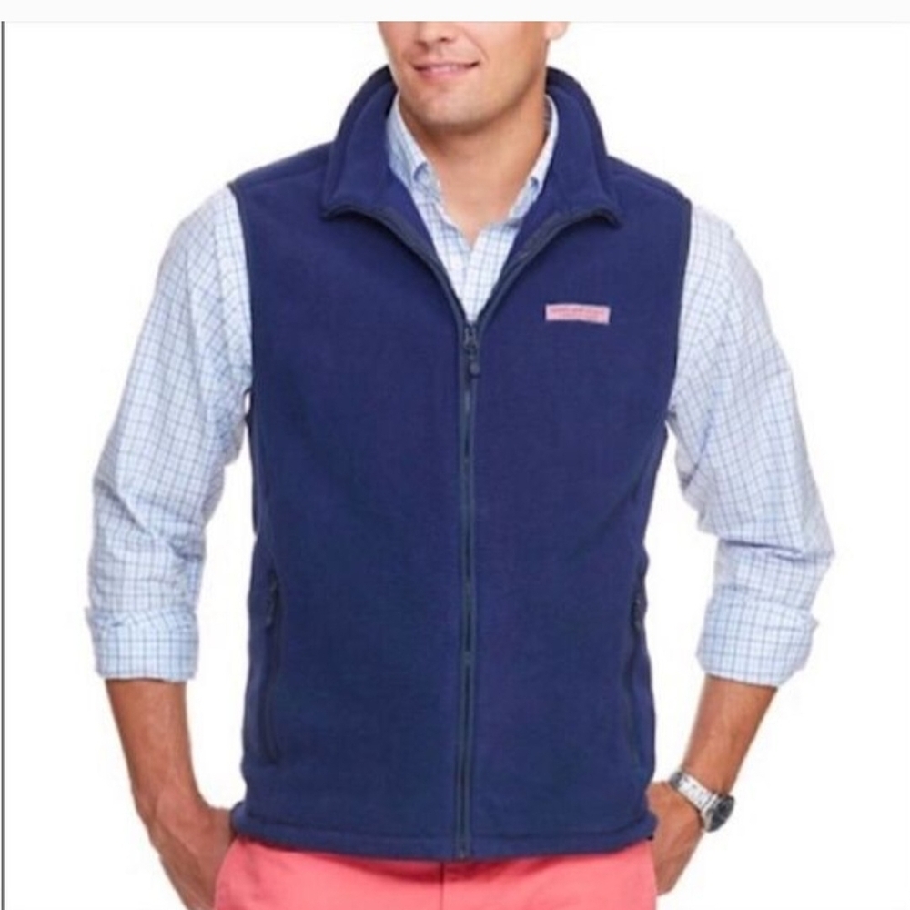 Vineyard Vines Men's Blue Fleece Vest